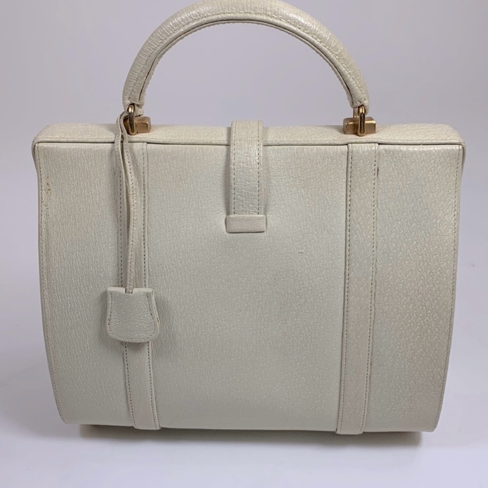 Nettie Rosenstein Vintage 1950s Handbag Creme with Gold
Key Lock Satchel Rare - Picture 7 of 15